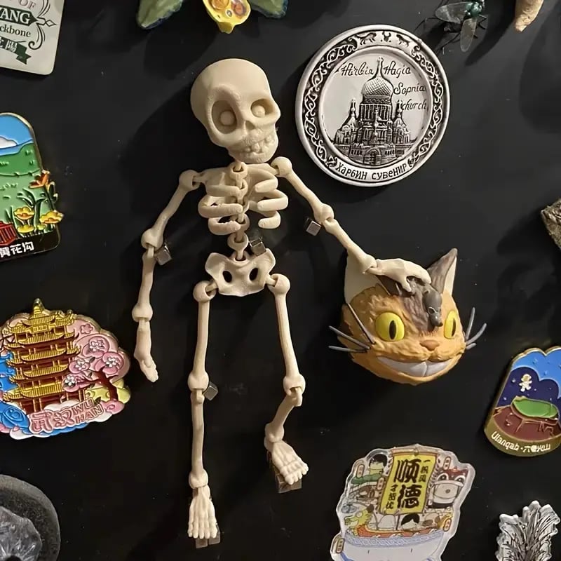 ๐3D Printed Vintage Skeleton Magnetic Figurine ๐