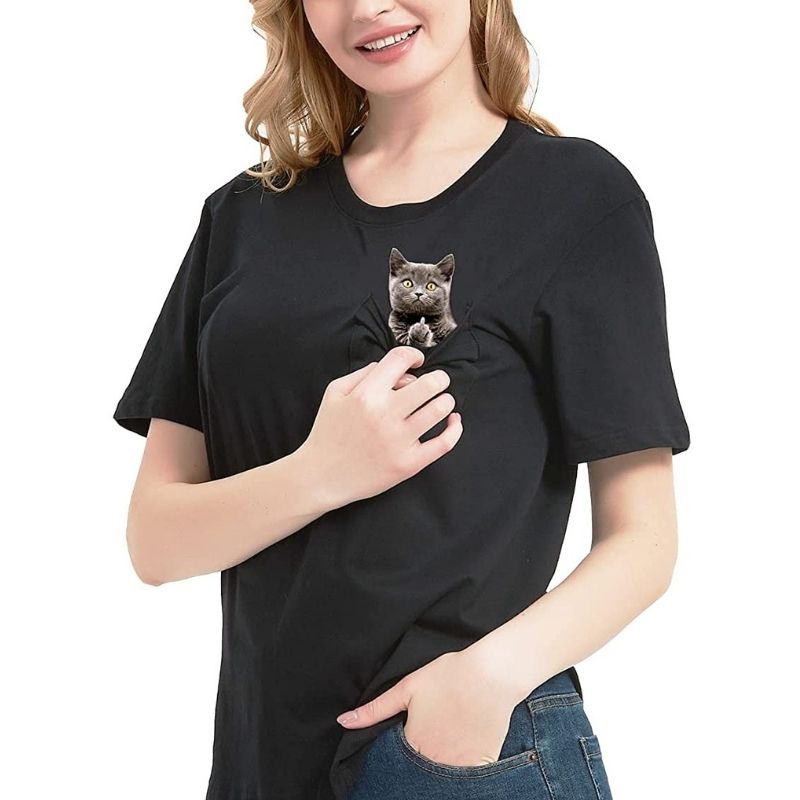😾🖕Pocket Middle Finger Cat T-Shirt(Buy 2 Free Shipping)