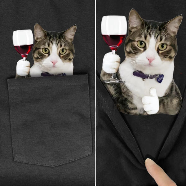 😾🖕Pocket Middle Finger Cat T-Shirt(Buy 2 Free Shipping)