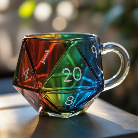 🔥LAST DAY 50% OFF -Rainbow Glass D20 Dice Cup