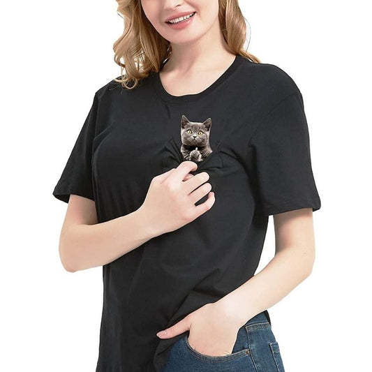 Hidden Middle Finger Signed Funny Cat Printed T-Shirt（Buy 2 Free Shipping）